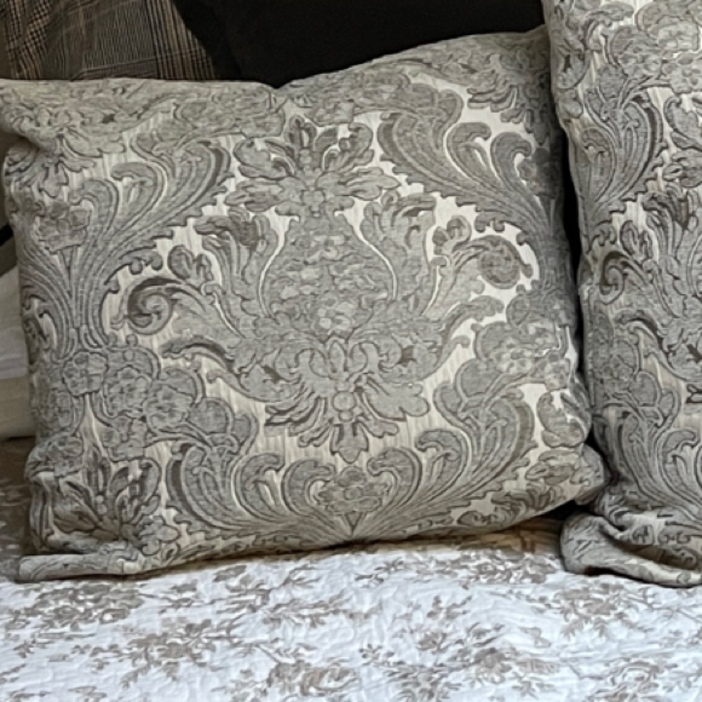 Elegant Gray Damask custom made Throw Pillows
